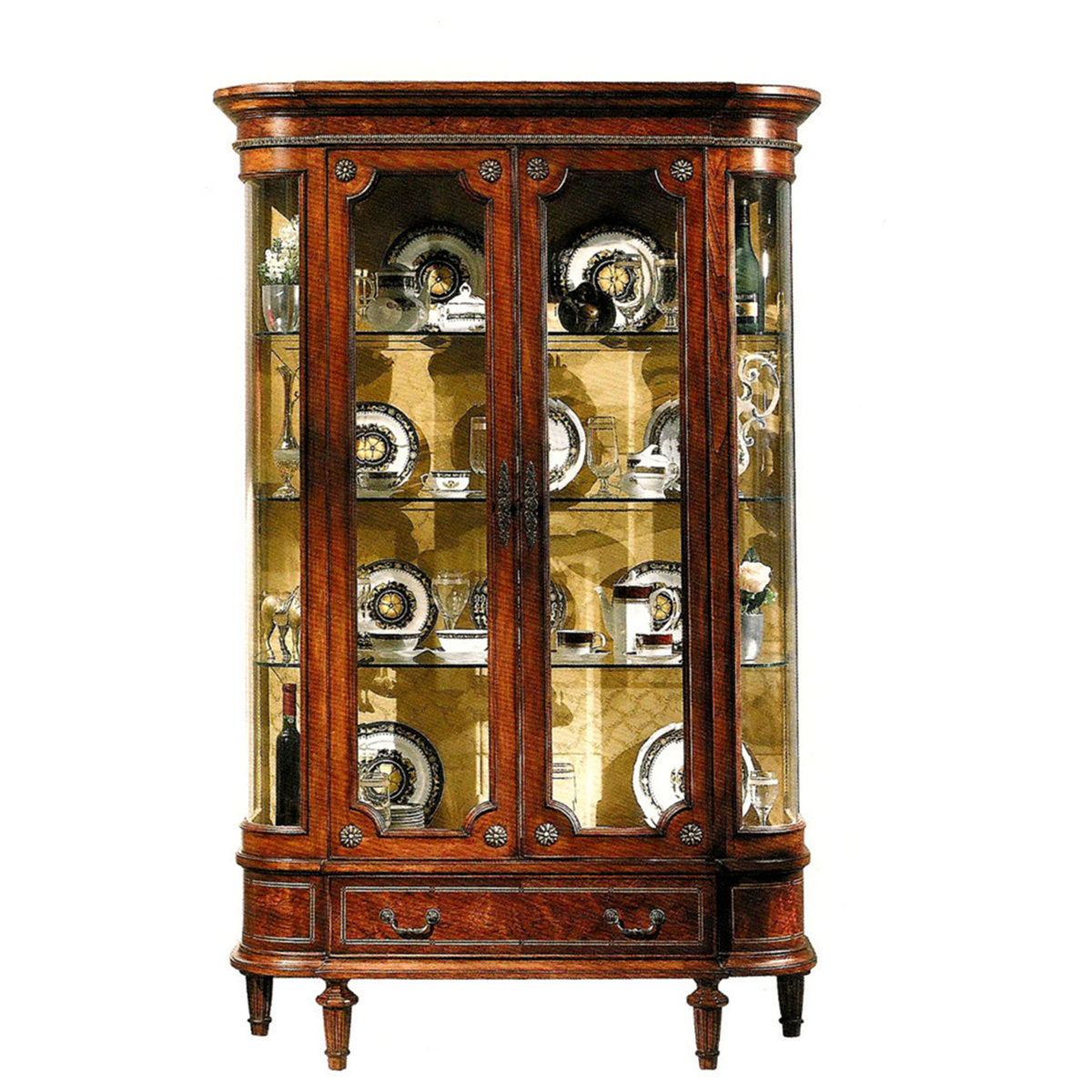 Louis Solid Wood Lighted China Cabinet