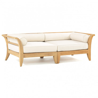 Westminster Teak 77 Sunbrella Loveseat With Reversible Cushions