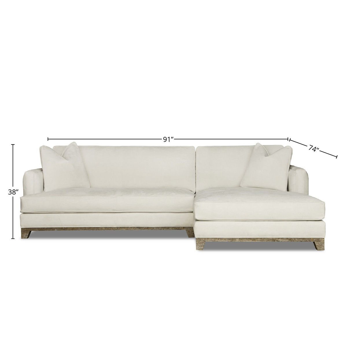 Eleanor Rigby Lucia 91 Wide Genuine Leather Reversible Sofa Chaise