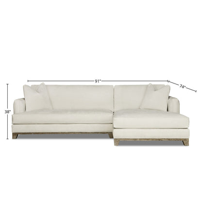 Eleanor Rigby Lucia 91 Wide Genuine Leather Reversible Sofa Chaise