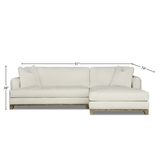 Eleanor Rigby Lucia 91 Wide Genuine Leather Reversible Sofa Chaise