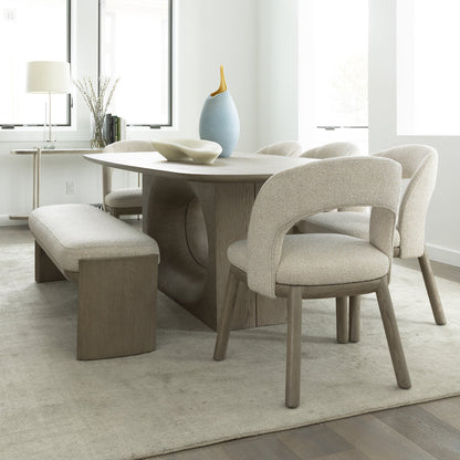 Luka 96" Modern Wood Dining Table in Dusted Stone Brown Finish with Clean Lines
