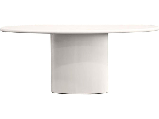 Tugg 87-Inch Oval Dining Table in Ivory Tusk Microskin