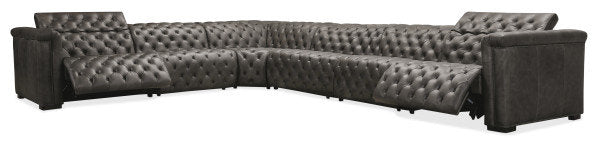 Hooker Furniture Ms 165 Wide Genuine Leather Left Hand Facing Reclining Corner Sectional