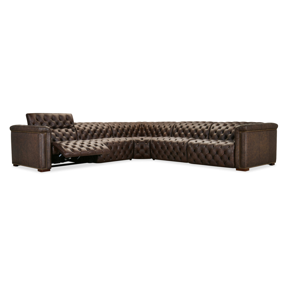 Hooker Furniture Savion Deux 5 Seat Sectional With Four Power Recliners And Six Power Headrests