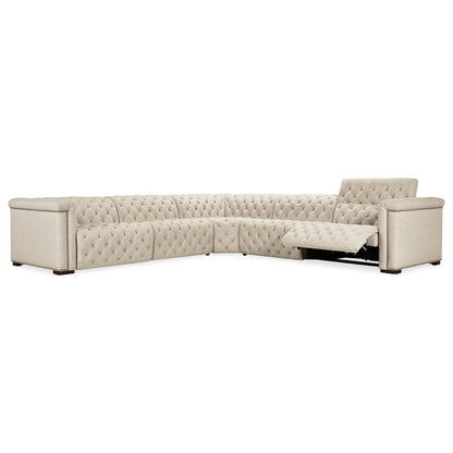 Hooker Furniture Savion Deux 5 Seat Sectional With Four Power Recliners And Six Power Headrests