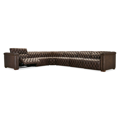 Hooker Furniture Savion Deux 6 Seat Sectional With Three Power Recliners And Seven Power Headrests