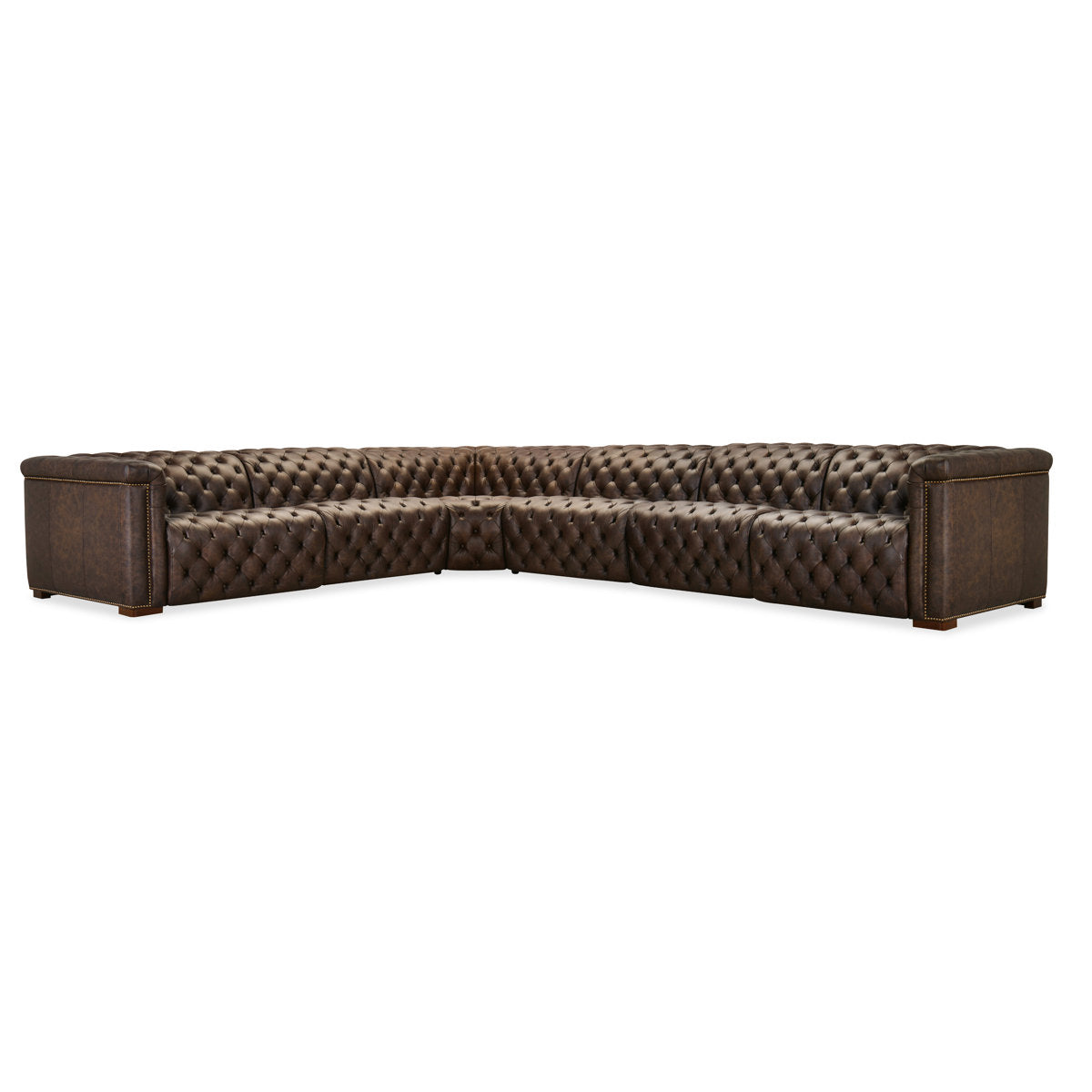 Hooker Furniture Savion Deux 6 Seat Sectional With Three Power Recliners And Seven Power Headrests