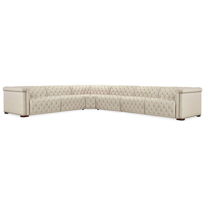 Hooker Furniture Savion Deux 6 Seat Sectional With Four Power Recliners And Seven Power Headrests