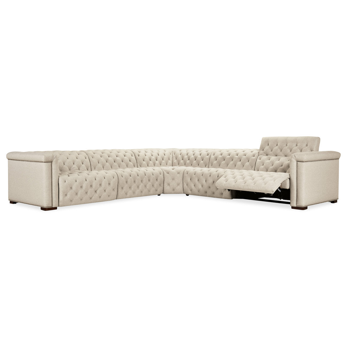 Hooker Furniture Savion Deux 5 Seat Sectional With Three Power Recliners And Six Power Headrests