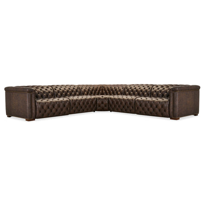 Hooker Furniture Savion Deux 5 Seat Sectional With Three Power Recliners And Six Power Headrests