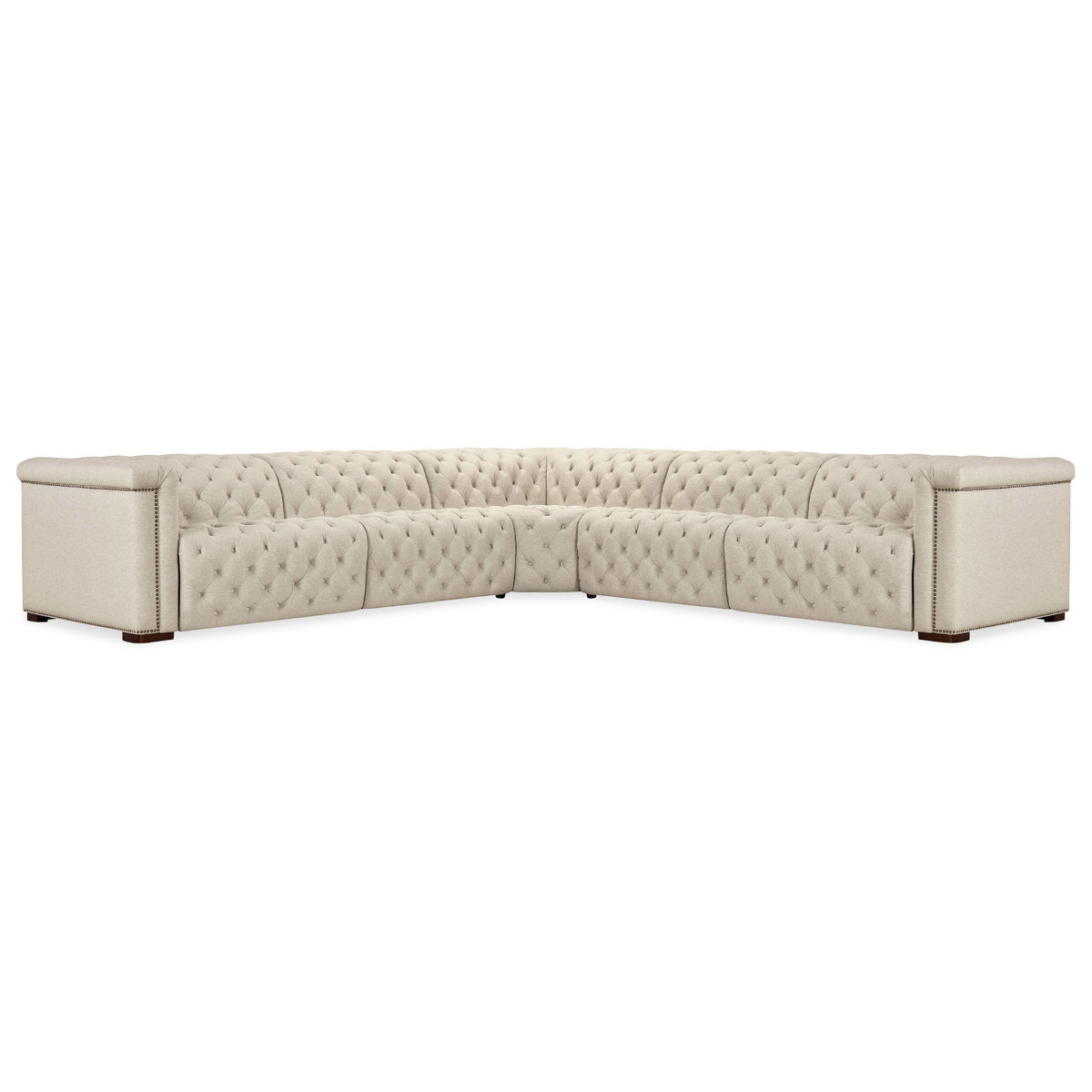 Hooker Furniture Savion Deux 5 Seat Sectional With Three Power Recliners And Six Power Headrests