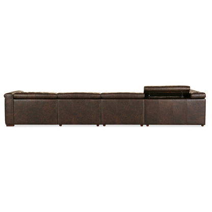 Hooker Furniture Savion Deux 6 Seat Sectional With Three Power Recliners And Seven Power Headrests