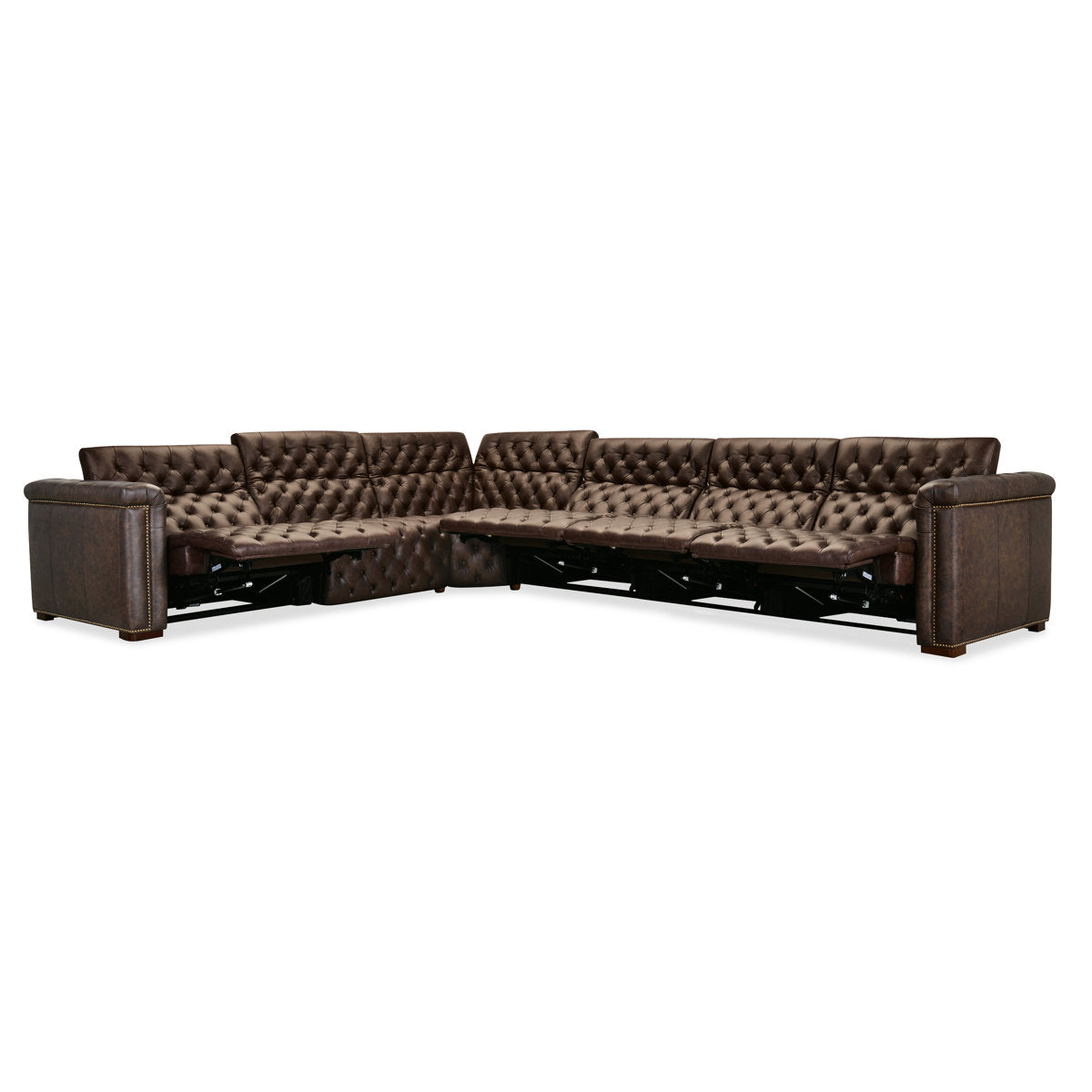 Hooker Furniture Savion Deux 6 Seat Sectional With Four Power Recliners And Seven Power Headrests