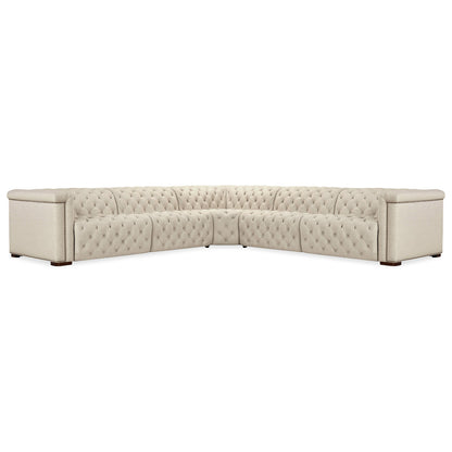 Hooker Furniture Savion Deux 5 Seat Sectional With Four Power Recliners And Six Power Headrests