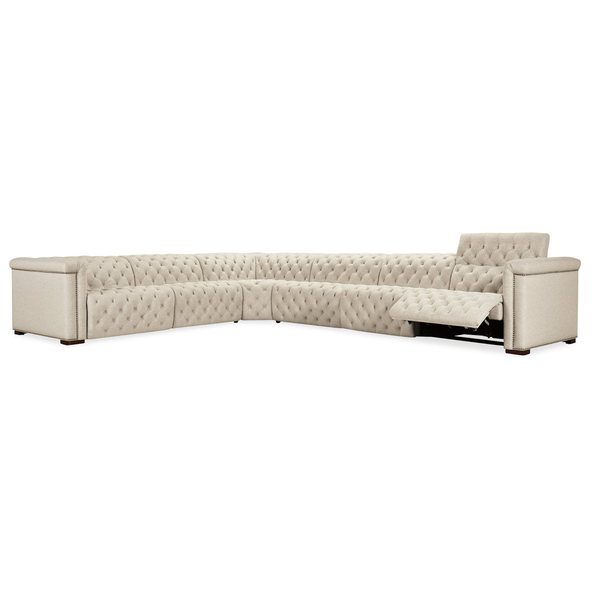 Hooker Furniture Savion Deux 6 Seat Sectional With Four Power Recliners And Seven Power Headrests