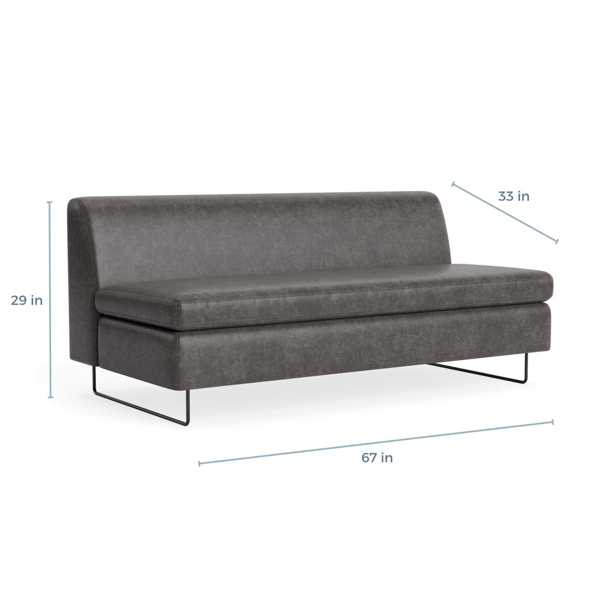 MTO - Clyde 67" Sofa w/ Black Legs