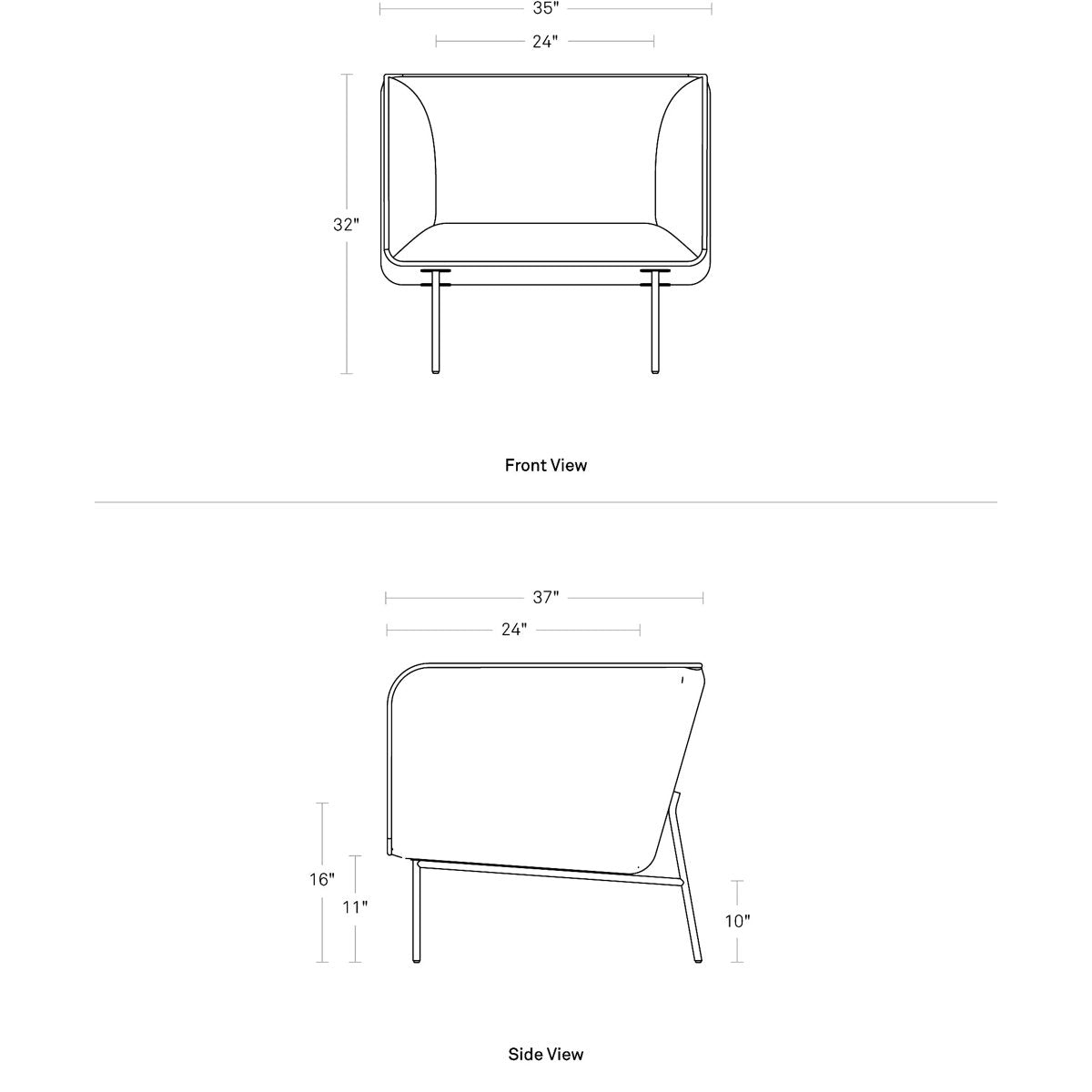 MTO - Dandy Lounge Chair Black Legs