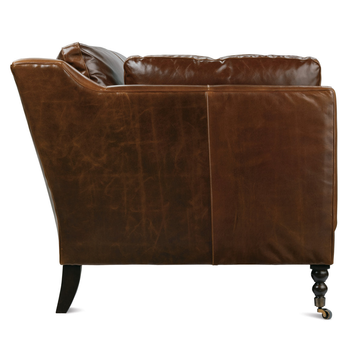 Madeline Leather Bench Cushion Sofa
