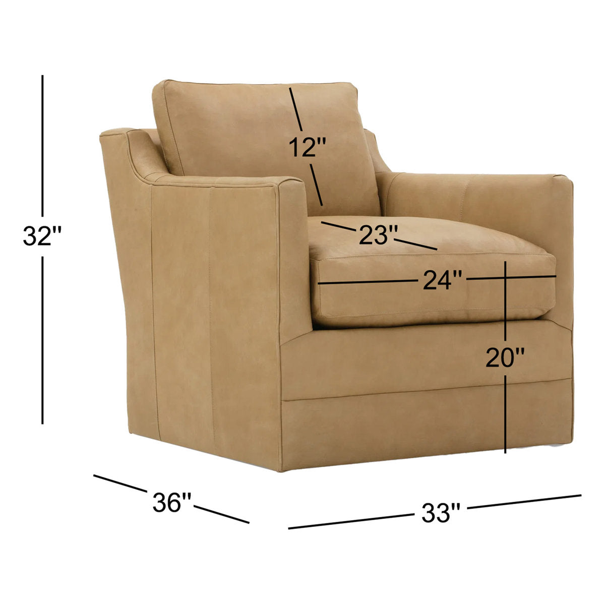 Madeline Leather Swivel Chair