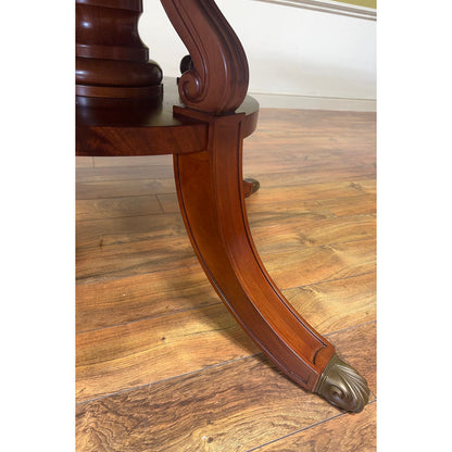Mahogany Dining Table With Outswept Duncan Phyfe Pedestal