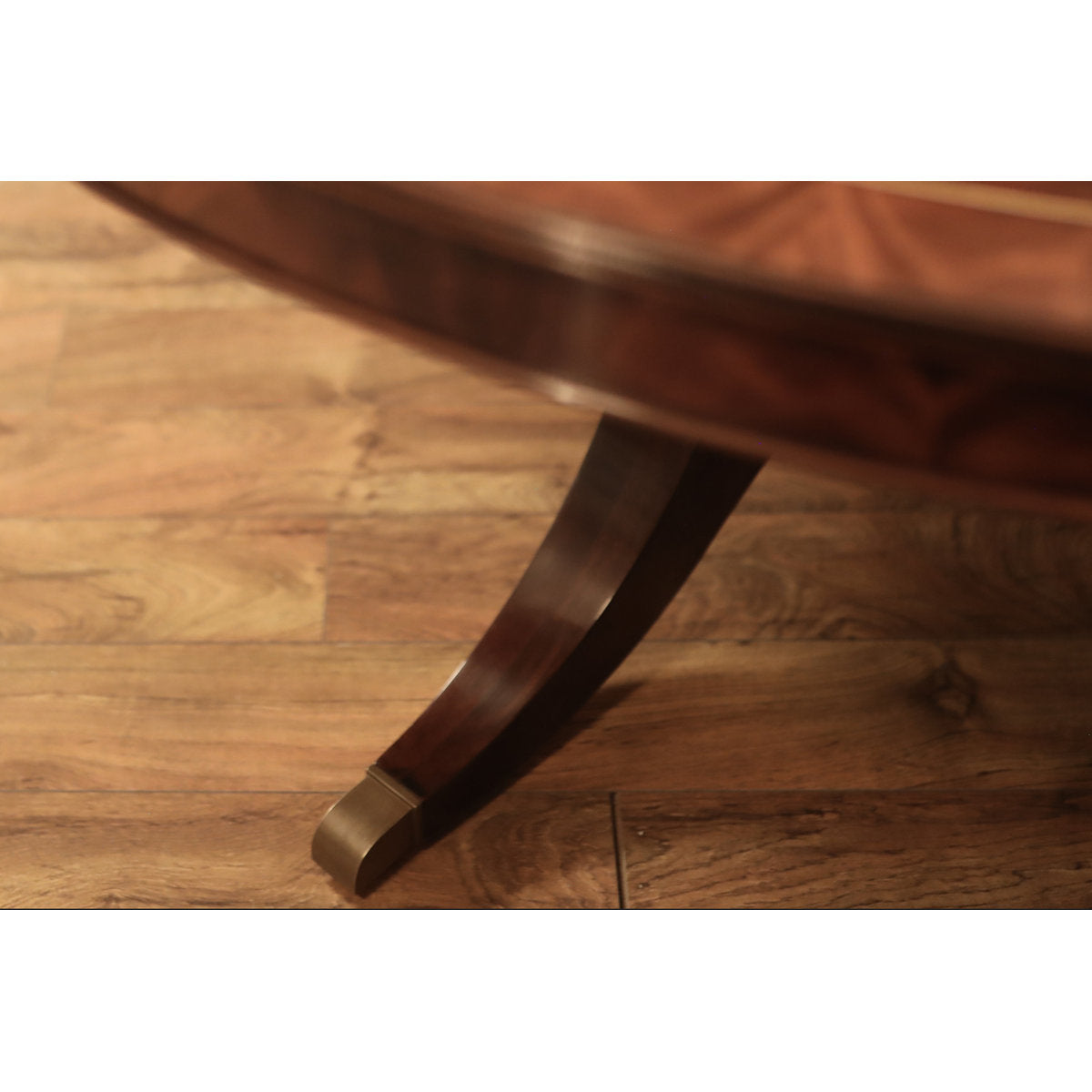 Mahogany Pedestal Table With Self-storing Leaf Seats 6-12