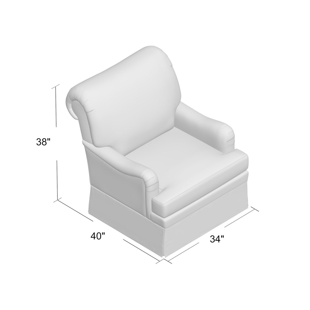 Duralee Manhasset 34 Wide Down Cushion Slipcovered Armchair