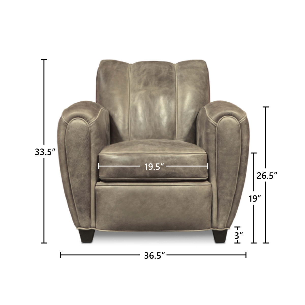 Eleanor Rigby Manon 365 Wide Genuine Leather Armchair