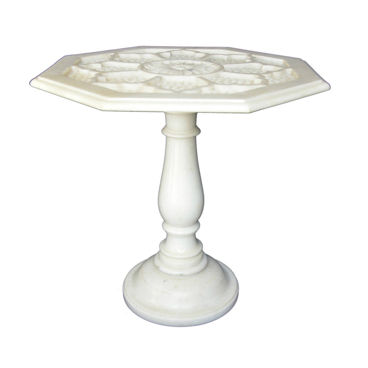 The Silver Teak Pedestal End Table