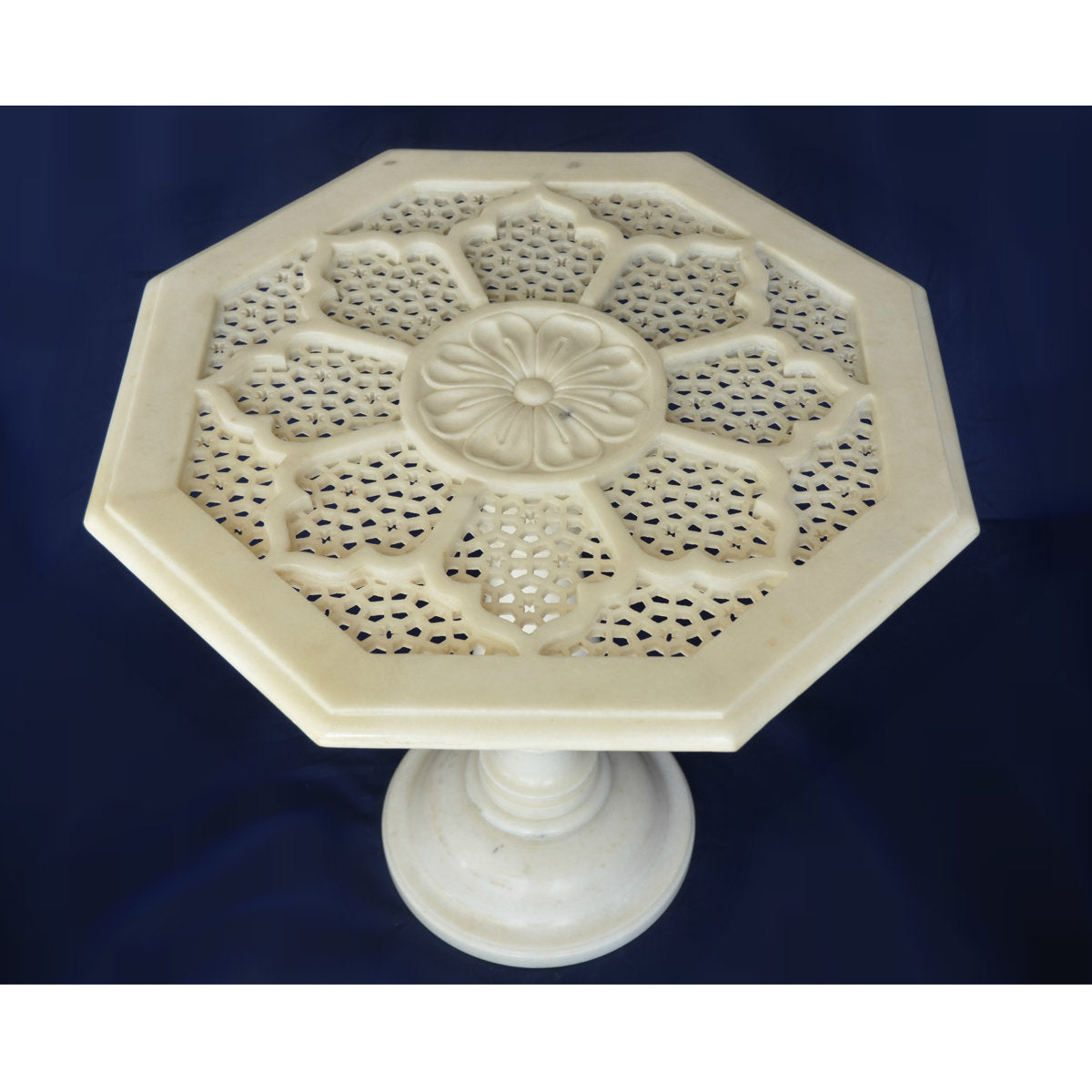 The Silver Teak Pedestal End Table
