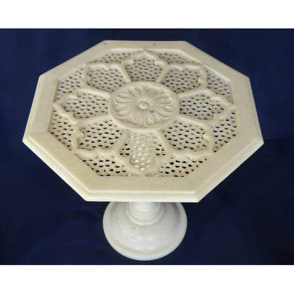 The Silver Teak Pedestal End Table
