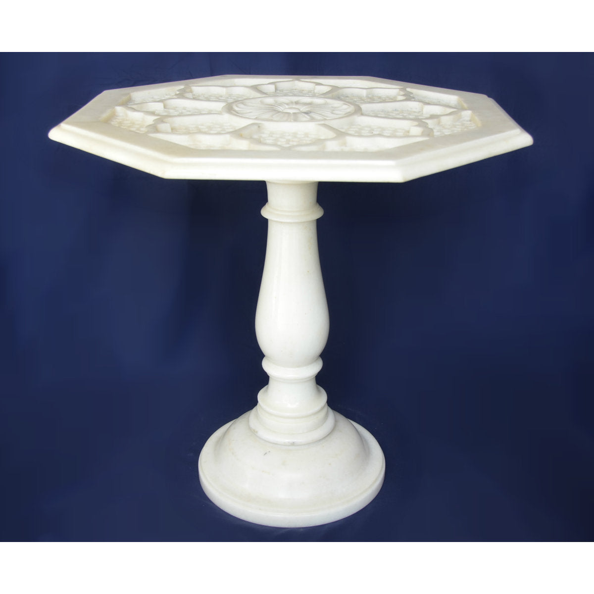 The Silver Teak Pedestal End Table