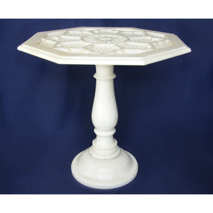 The Silver Teak Pedestal End Table