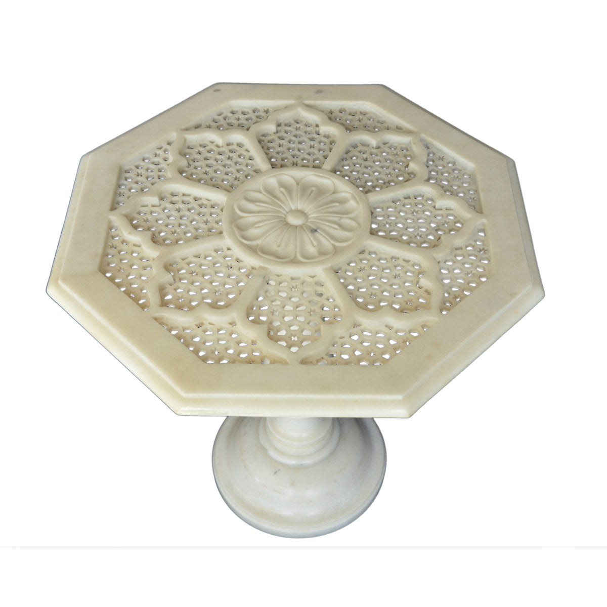 The Silver Teak Pedestal End Table