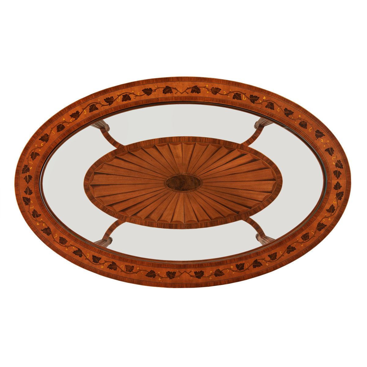 Marquetry Glass Cocktail Table
