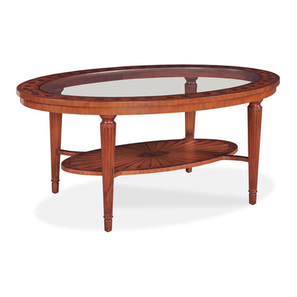 Marquetry Glass Cocktail Table