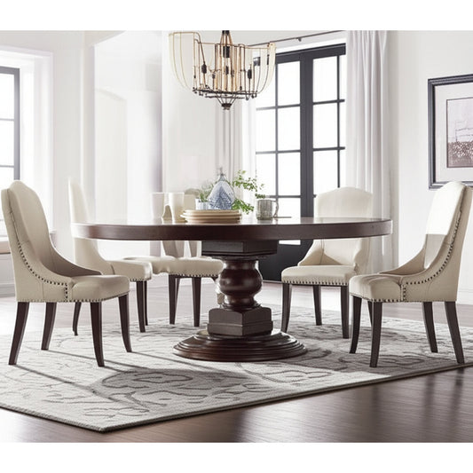 Marseille Round Solid Wood Dining Table
