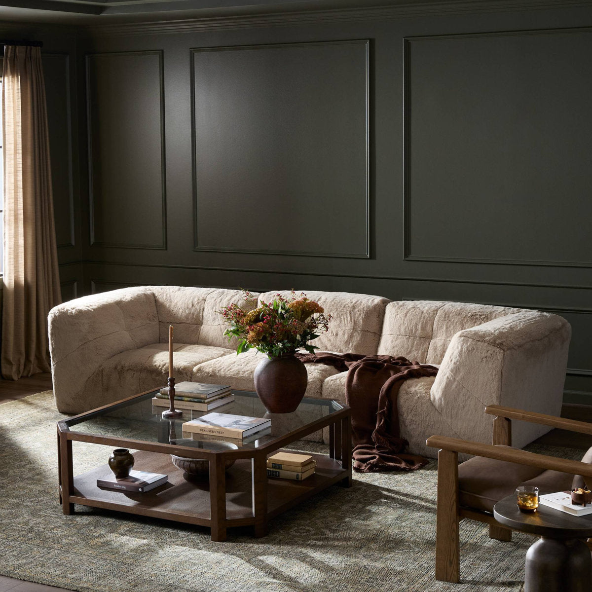 Four Hands Miles 3Pc Sectional Sofa Boden Pewter