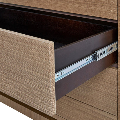 Ming Lacquered Grasscloth 4 Drawer Accent Chest