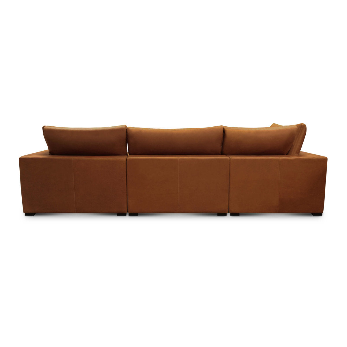 Gtxr Leather 1335 Wide Genuine Leather Reversible Modular Corner Sectional With Ottoman