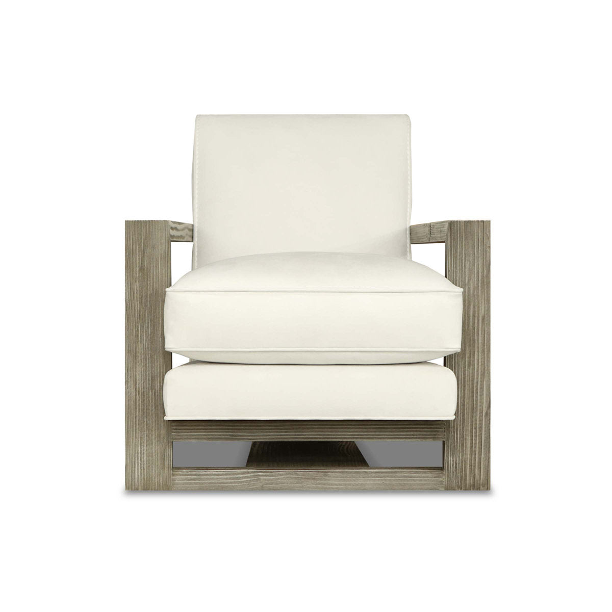 Monroe Leather Armchair Chair with Ottoman