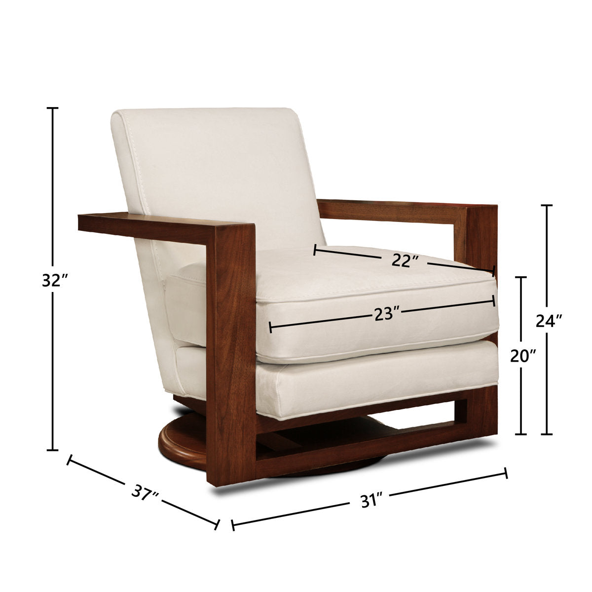 Monroe Leather Swivel Armchair