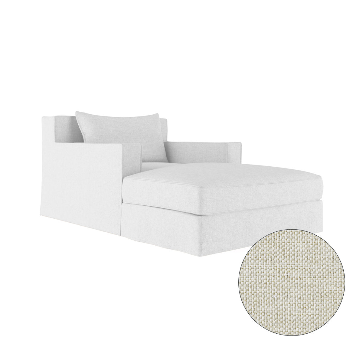 Tandem Arbor Mulberry Square Track Arm Chaise Lounge With Flange Seam