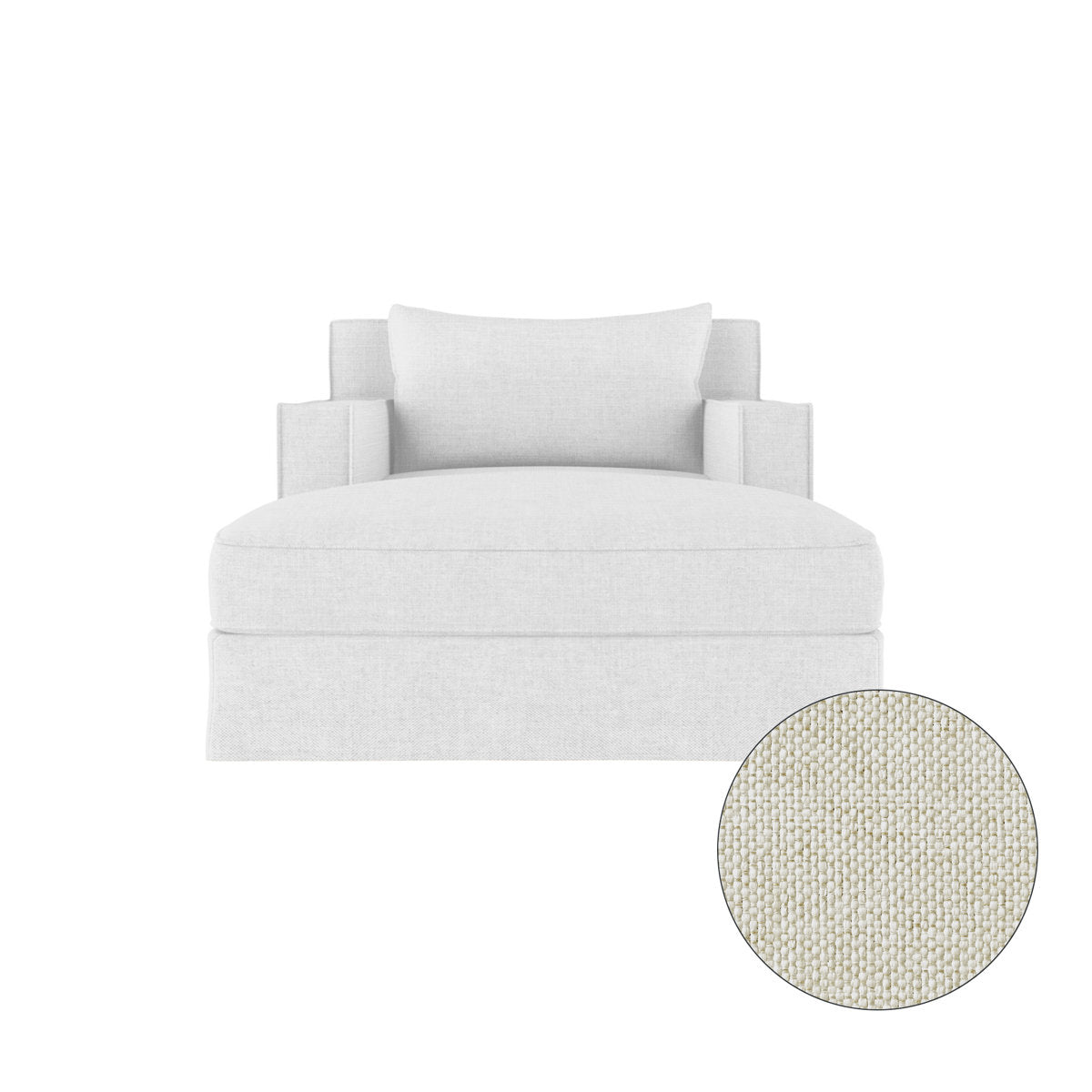 Tandem Arbor Mulberry Square Track Arm Chaise Lounge With Flange Seam