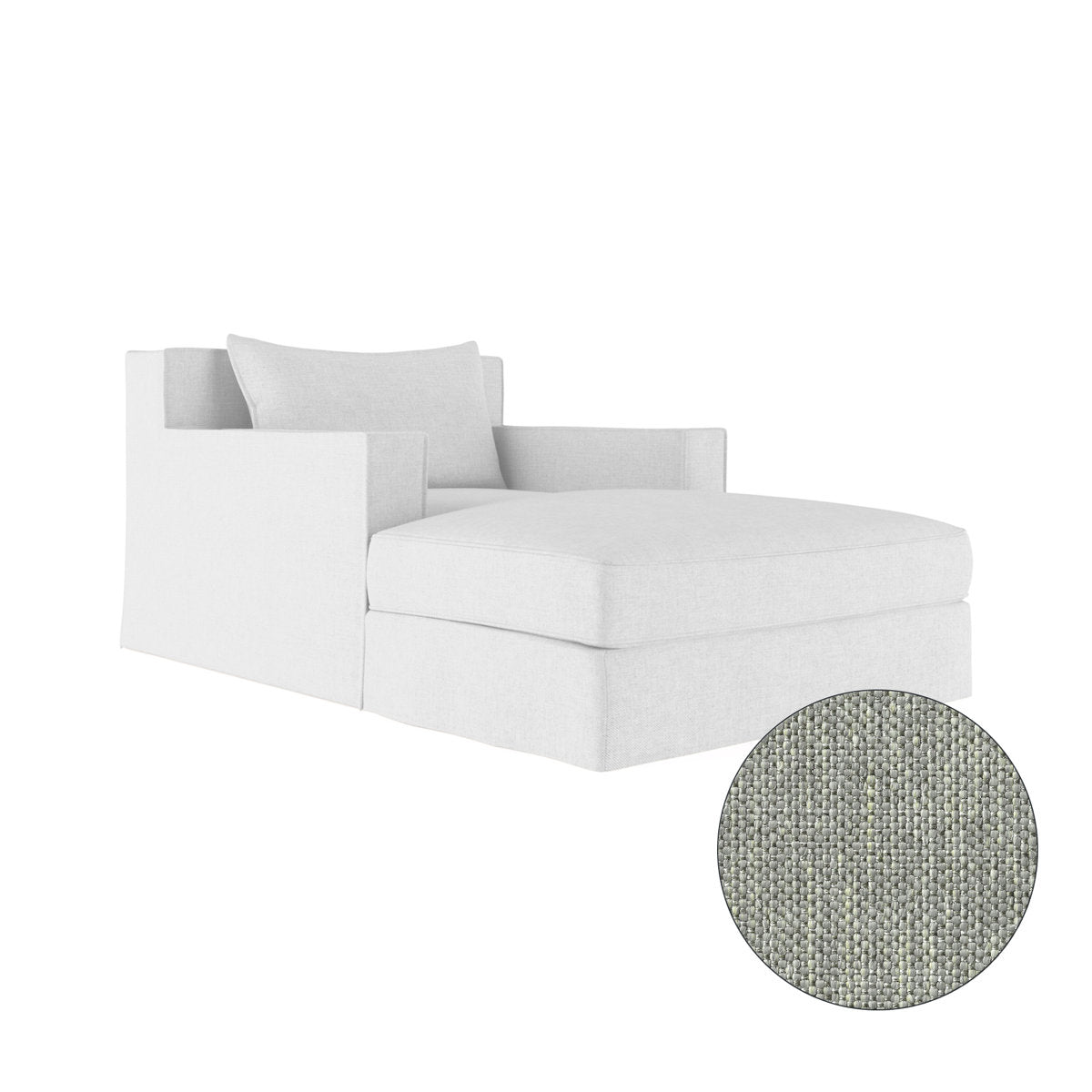 Tandem Arbor Mulberry Square Track Arm Chaise Lounge With Flange Seam