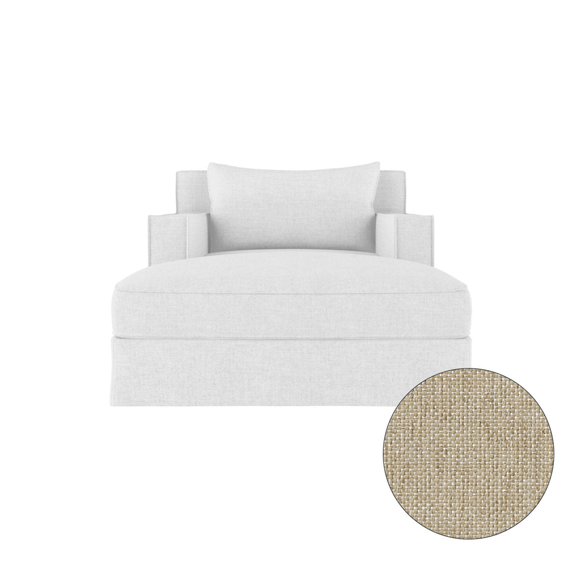 Tandem Arbor Mulberry Square Track Arm Chaise Lounge With Flange Seam
