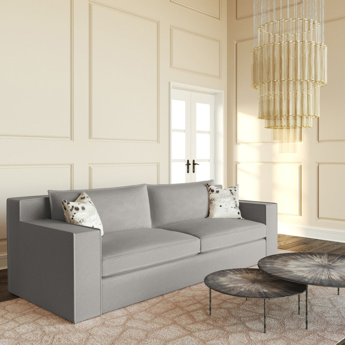 Mulberry Square Track-Arm Sofa with Flange Seam