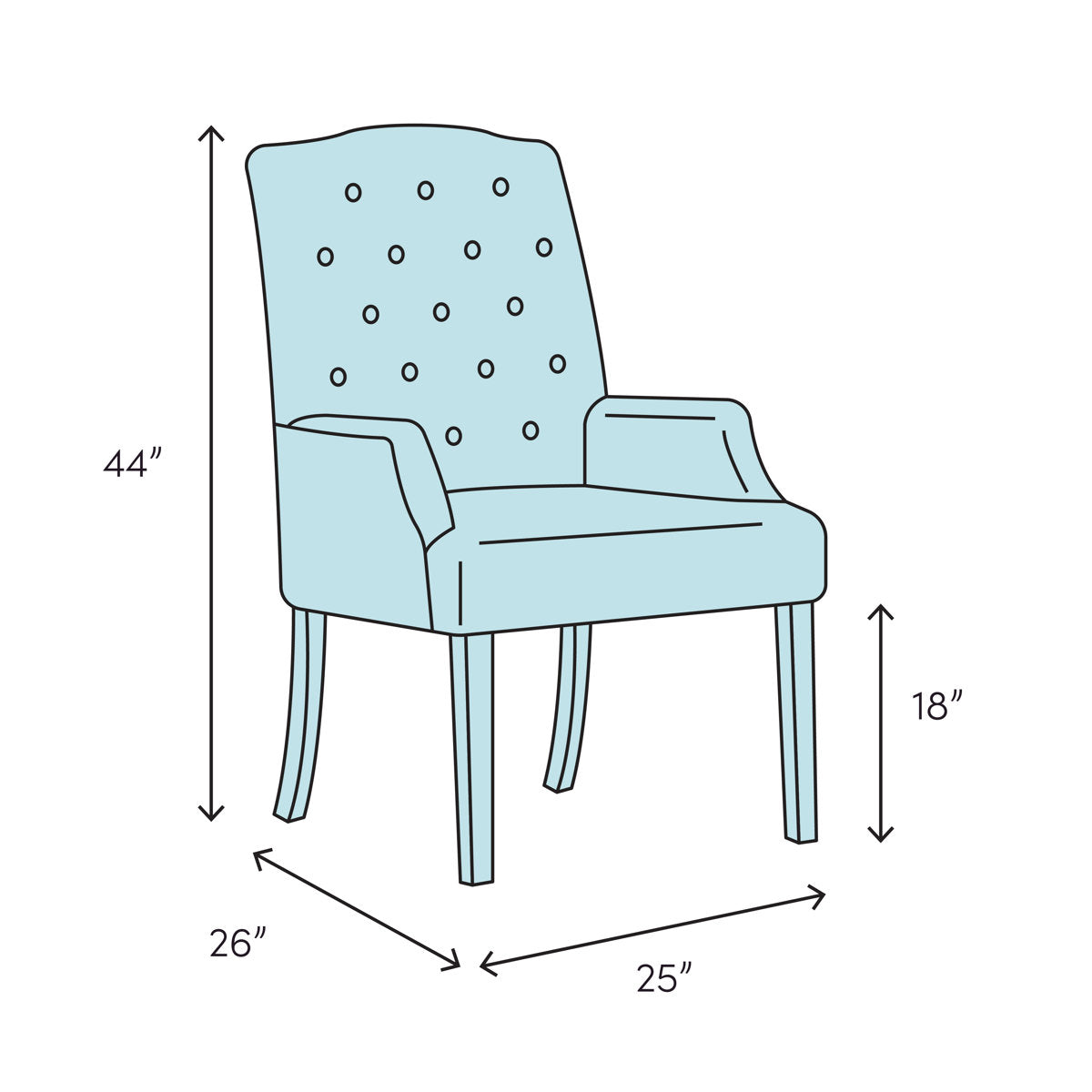 Muslin Upholstered Arm Chair in Gold