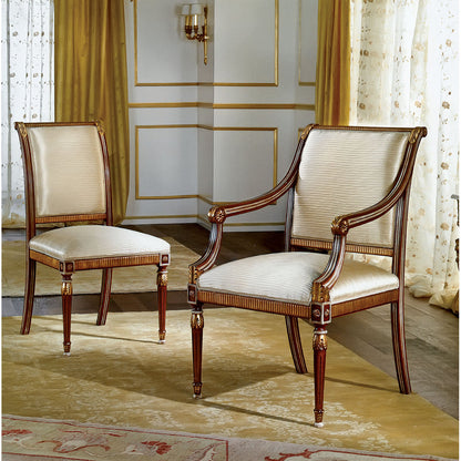 Muslin Upholstered Arm Chair in Taupe