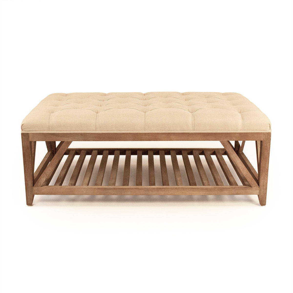 Zentique 4725 Tufted Rectangle With Storage Ottoman
